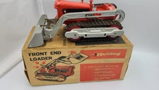 Hubley, #595, Front End Loader, Wooden Wheels. NOS