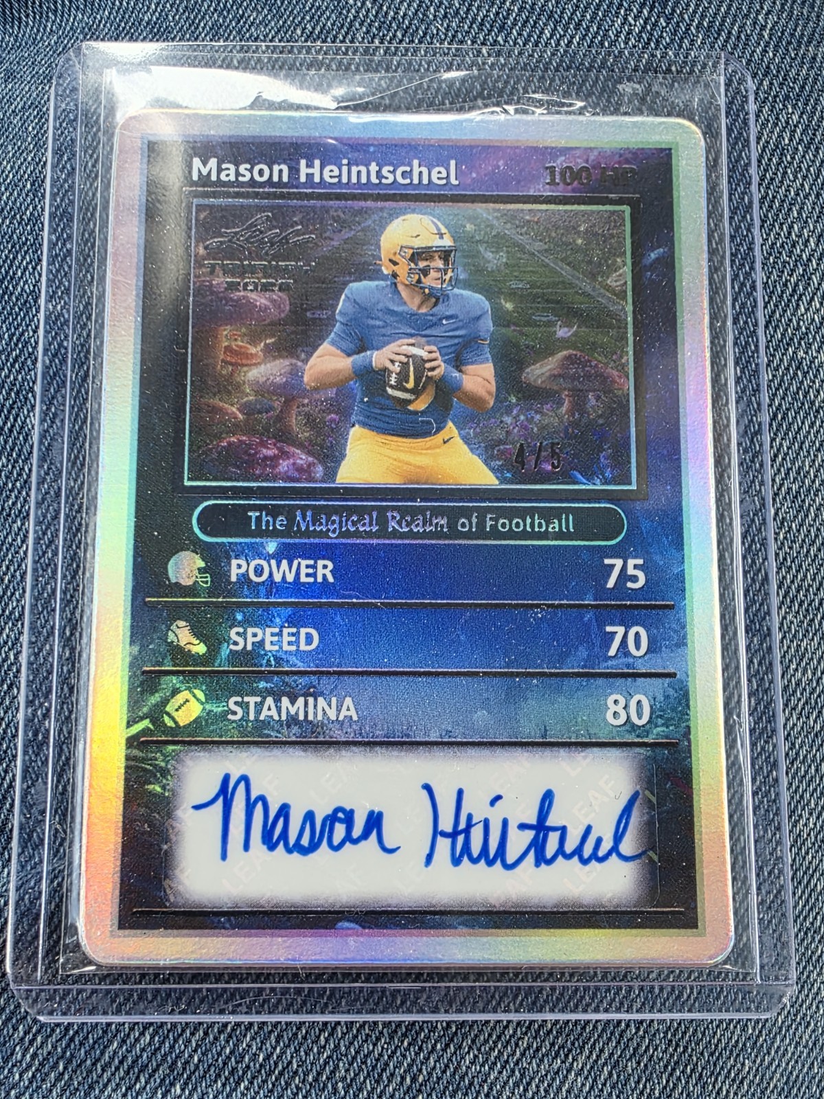 2026 Leaf Trinity Magical Realm Of Football Mason Heintschel Auto 4/5