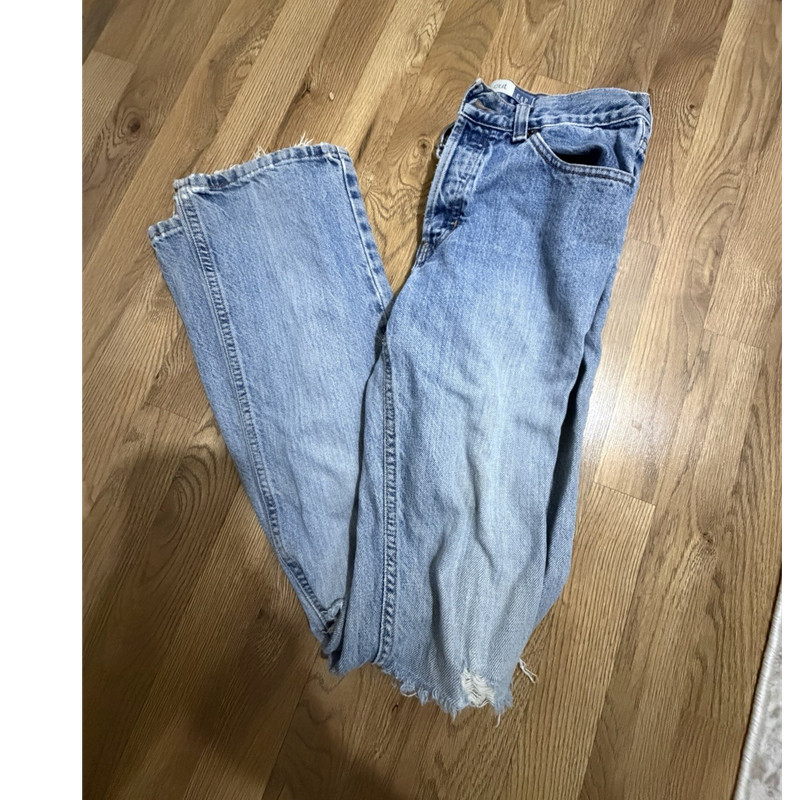 GAP Women's Bootcut Jeans Light Wash Blue Denim Distressed Mid Rise Pockets