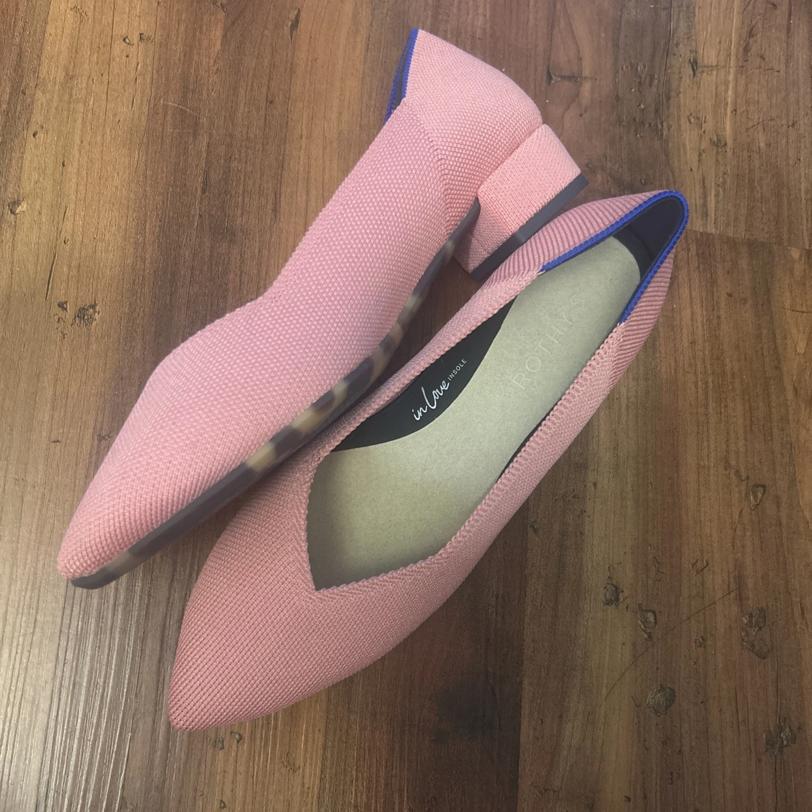 Rothy's The High Point Tulip Pink Womens 7 In Love Insole Comfort Low Block Heel