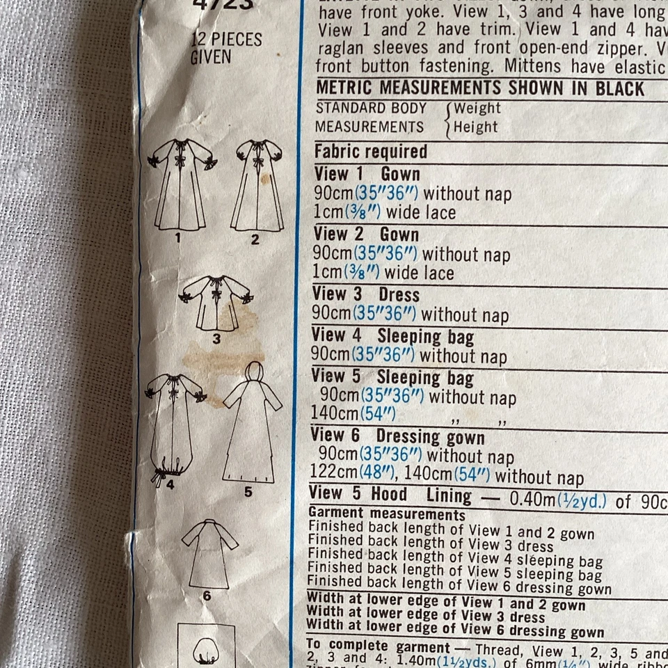 1970s Vintage Sewing Pattern Childrens Baby Grow Sleeping Bag Christening Gown - Image 4 of 4