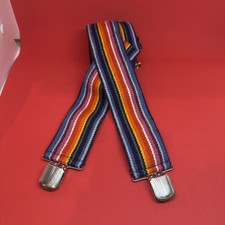 Vtg Rainbow 4 point Suspenders Alligator Nuk Clips Mork Mindy Costume Strips