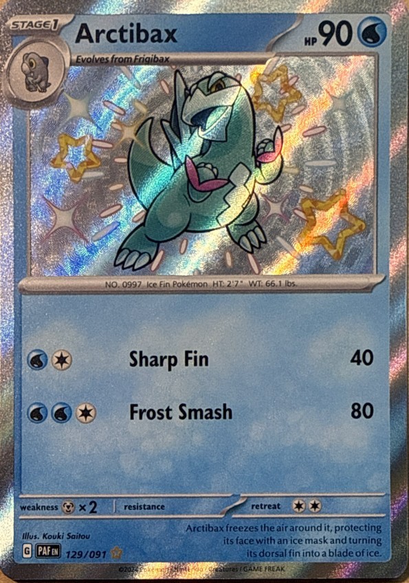 Arctibax 129/091 Shiny Rare Paldean Fates Pokemon NM