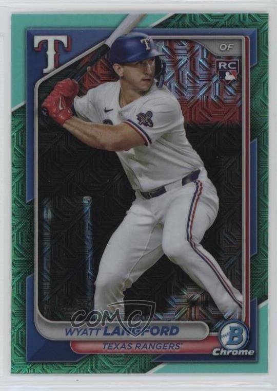 2024 Bowman Chrome Mega Box Aqua Mojo Refractor /299 Wyatt Langford #71 02d2