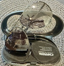 CARRERA PORSCHE Vintage TEARDROP Aviator SUNGLASSES; BLACK W/CASE/Blk Brn Lenses