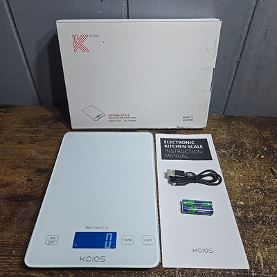 KOIOS USB Rechargeable Food Scale Digital Diet Food White Kitchen Scale Weight