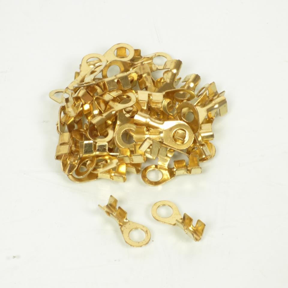 Cosse à œillet laiton 10.2mm non isolée pour moto et cyclo, lot de 50 pièces