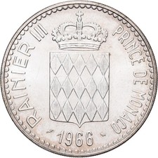 Münze, Monaco, Rainier III, 10 Francs, 1966, Monnaie de Paris, VZ, Silber