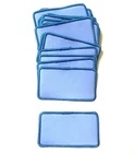 25 Blank Name Tag Uniform Name Patch Iron on 4" x 2" Light Blue and Blue