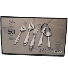 Lenox 50 Piece Set 18/10 Stainless Serves 6 Flatware Barnaby-Cantera NIB Vietnam