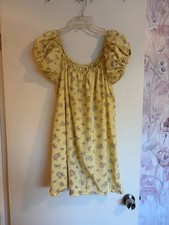 Doen mini dress Julie dress babydoll dress yellow floral 100% cotton medium rose