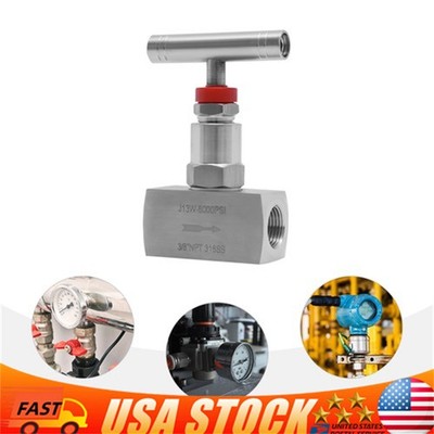 3/8'' Stainless Steel Needle Valve 6000 PSI for Hydraulic Flow Control