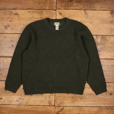 L.L. Bean Wollpullover Pullover L Herren Outdoor Winter Grün Strick