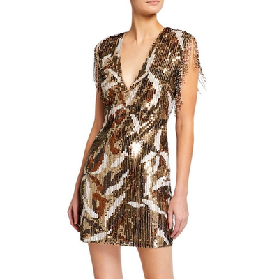 jay godfrey sequin wrap dress JAY GODFREY Sequin Wrap Mini Dress