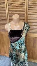 ANIMAL PRINT DANCE COSTUME size small adult Green brown black Free Shipping