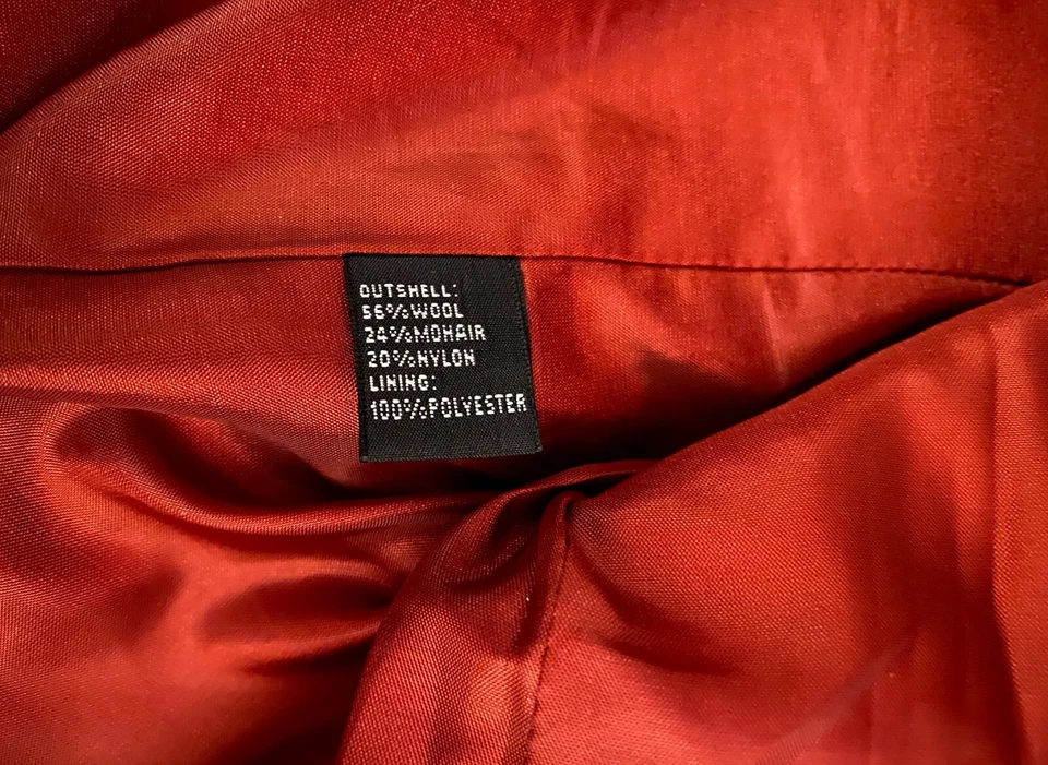 Blazer Josephine Chaus para mujer talla 10 vintage naranja quemado mezcla de lana y mohair Foto 3 de 3