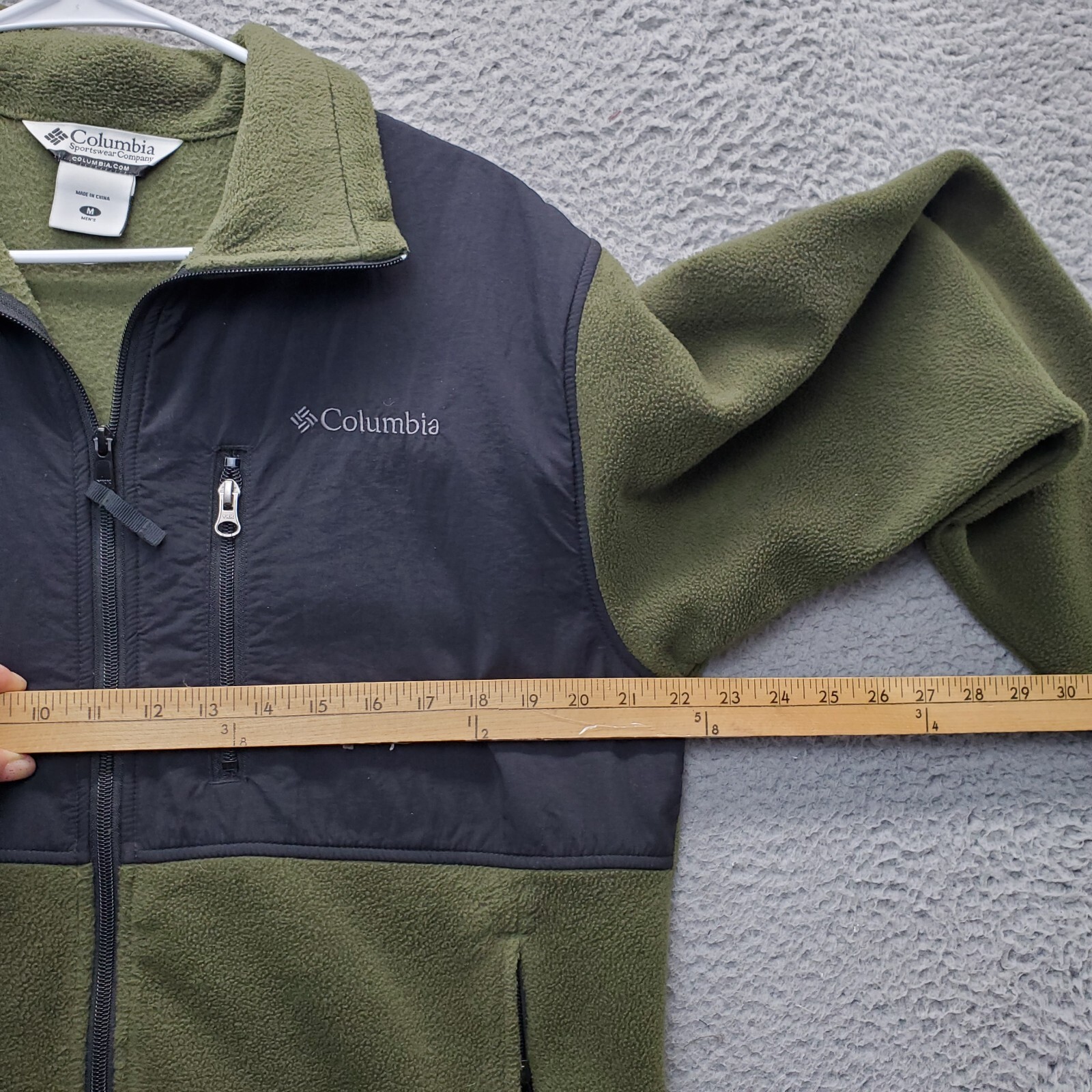 Columbia Giacca Pile Uomo M Multi Pony Logo Coulisse Regolazione Orlo Full Zip
