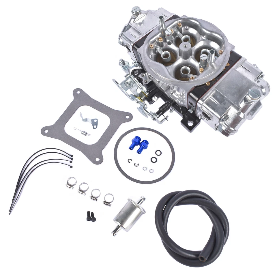 750 CFM Billet Aluminum 4 Barrel Double Pumper Race Carburetor BR-67200 Gasoline - Image 2 of 4