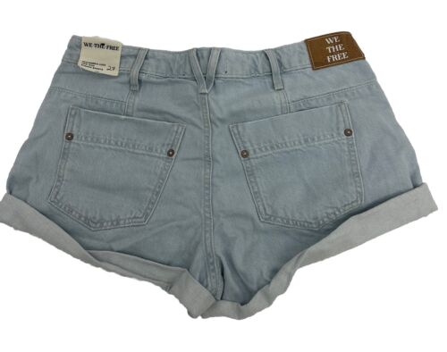 Pantaloncini Free People Beginners Luck Low Rise Slouch Denim 100% Cotone Blu 27 Nuovi - Foto 8 di 14