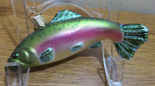 Old World Christmas Glass Blown Ornament RAINBOW TROUT FISH