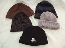 5 Youth Teen Knit Hats Beanies