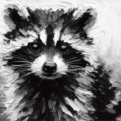 ORIGINAL WASCHBÄR GEMÄLDE - Müll Panda Kunst signiert Profi Vorverkauf