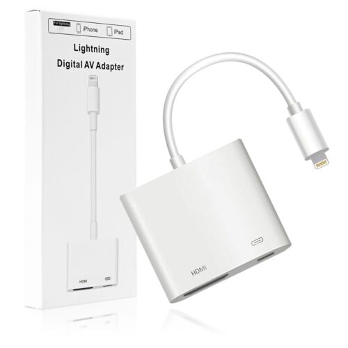 Adaptador AV de 8 pines a HDMI VGA, para monitor Apple iPhone iPad iPod a HDTV HD1080P - Imagen 1 de 82