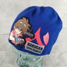 Bakugan Beanie Hat Boys Blue Battle Brawlers Skull Cap Reversible Anime