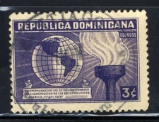 1938 DOMINICAN RP  Globe and Torch of Liberty SC333 A66