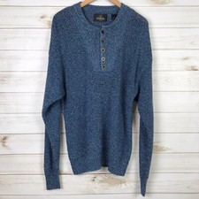 Redhead Sweater Pullover Knit Long Sleeve Button Henley Mens Large