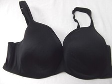 cacique bra 44DD black underwire seamless foam 4 hooks full coverage