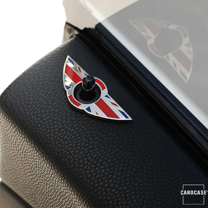 KUNGKIC Maniglia della porta dell'auto in fibra di carbonio Decalcomanie decorative Maniglia interna della porta dell'auto per Mini Cooper Hardtop R56 Clubman R55 R57 Accessori Parti 2008-2010 Nero