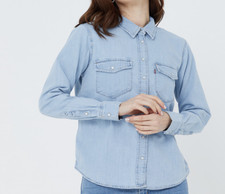 Levi's Women Premium Essential Western Denim Shirt Light Wash 167860001