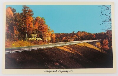 Vintage Summersville West Virginia WV Bridge & Highway U.S. 119 in Fall 2174