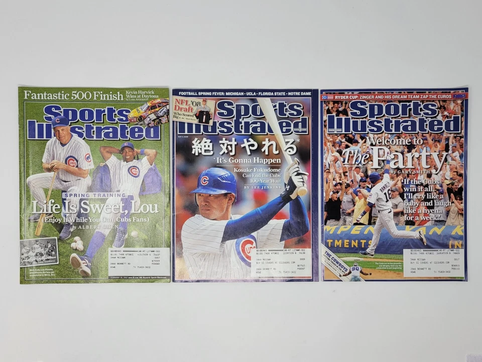 Lot of (3) 2007-08 Chicago Cubs Sports Illustrated - MLB, Soriano, Fukudome - Image 2 of 4