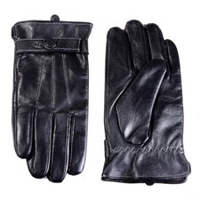 Men's Real Leather Goat Skin Winter Warm Driving Outdoor Touch Screen Gloves
