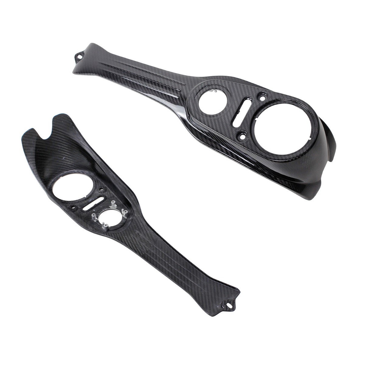 Black Carbon Fiber Gas Tank Dash Panel Console for Harley Dyna