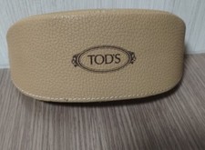 TODS Genuine Leather Logo Beige Tan Sunglass Eyeglass Case