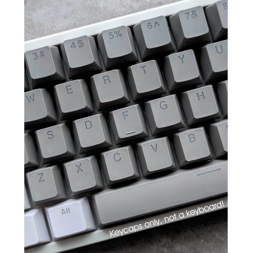 Gray Double Shot PBT Keycaps 104keys Set Shine Through for Cherry MX Keyboards - Picture 3 of 5