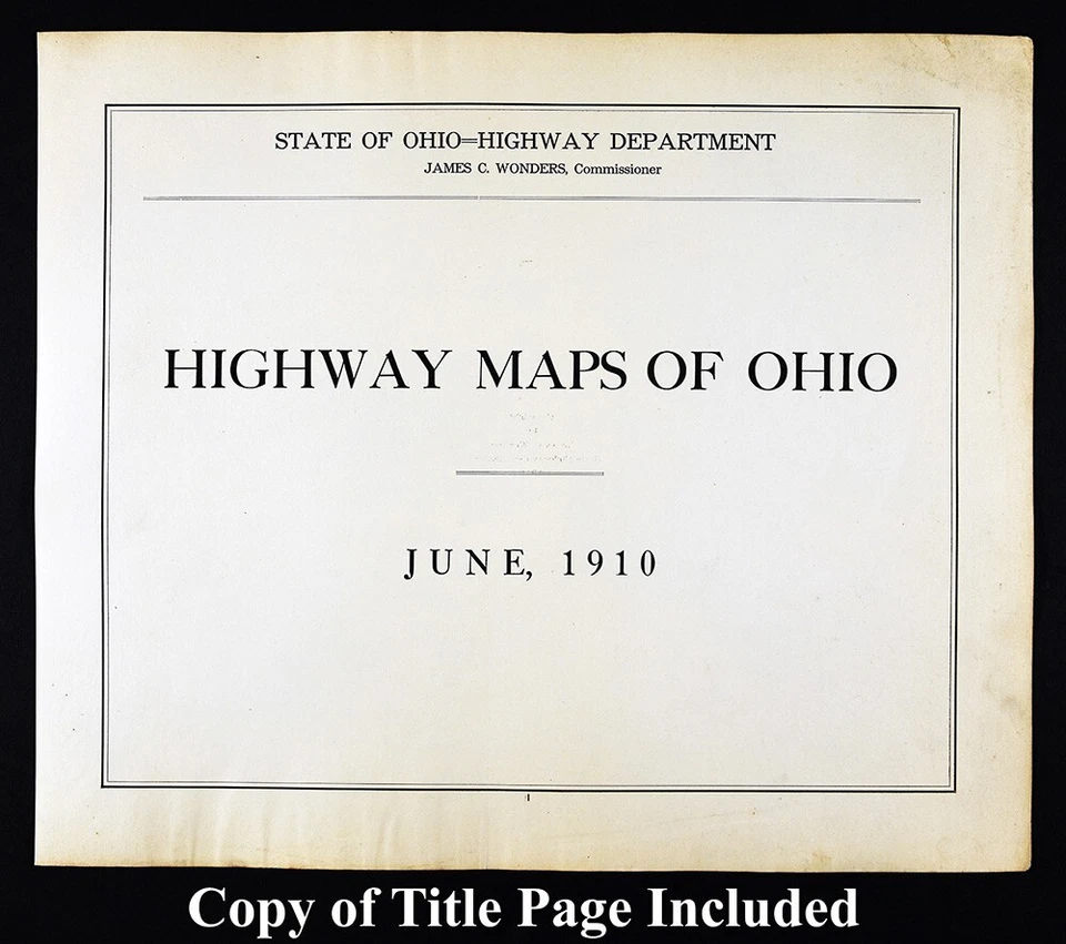 Mapa de carreteras de la autopista de Ohio 1910 Defiance County Hicksville Sherwood Ney Mark Center Foto 4 de 4