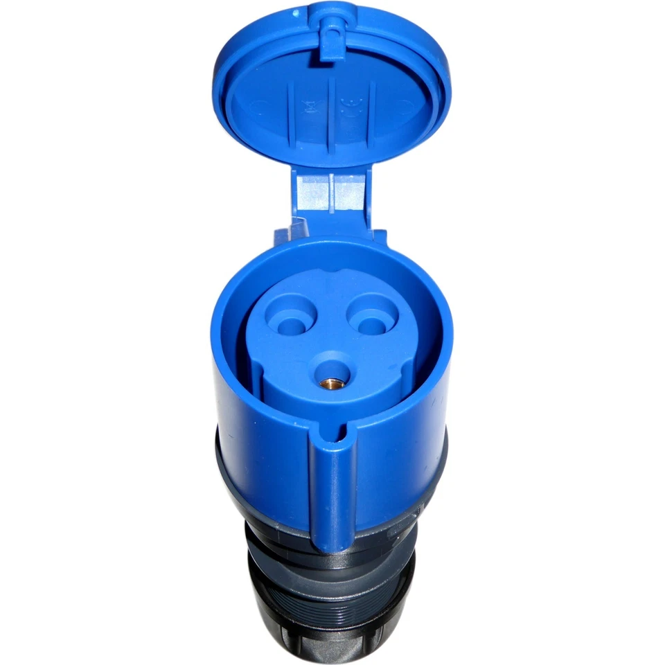 32 Amp 3 Pin Blue 230V Coupler Socket Female IP44 IEC CEE Quality Made in Europe - Image 3 of 4