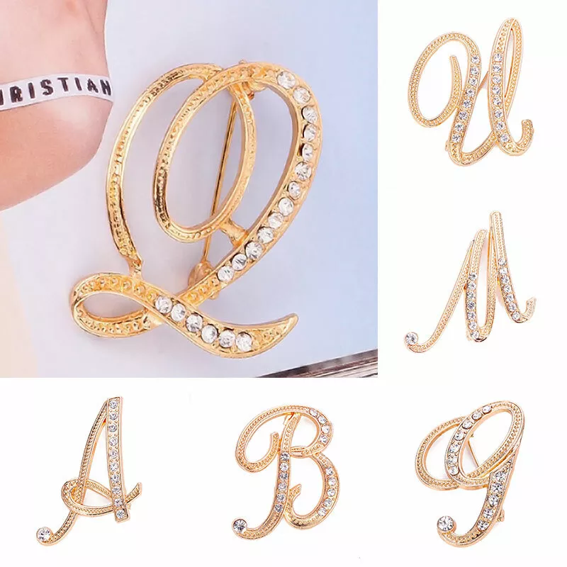 Rhinestone initial shop pins