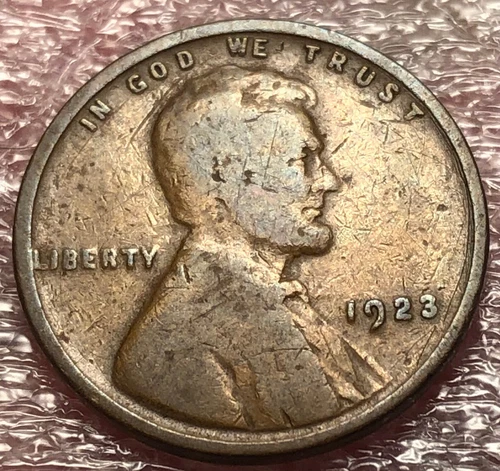 1923 Lincoln Wheat Cent Good Condition Copper Coin Philadelphia One Penny USA