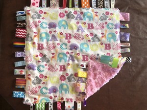 pink taggie blanket