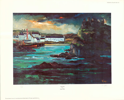 Lagavulin Distillery, Islay, Limited Edition Signed Art Print by James Watt