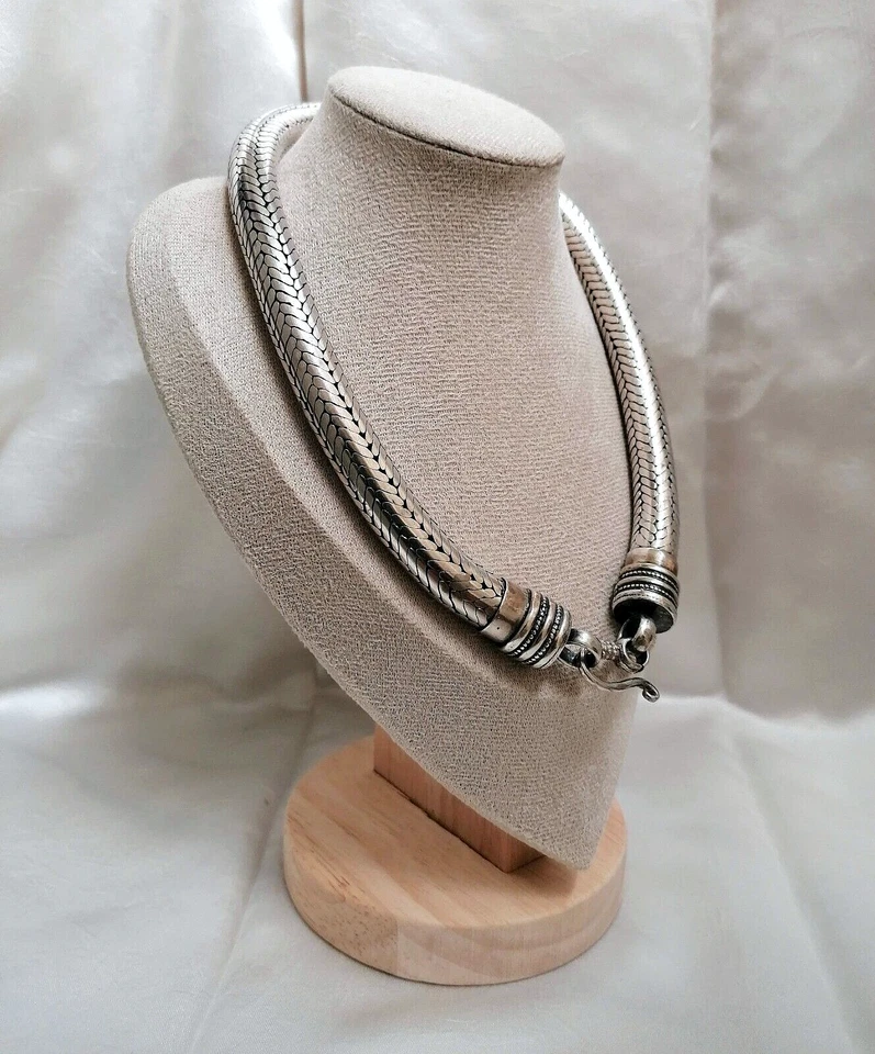 SPETTACOLARE COLLANA UNISEX MAGLIA “SNAKE” DI ECCEZIONALI DIMENSIONI IN ARGENTO. - Immagine 3 di 4