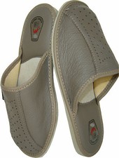 Slippers-slides, size 46, real leather, comfortable, made in Poland 8-8-325