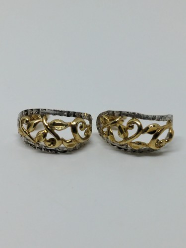 Solid 10k Gold Yellow Vine Earrings