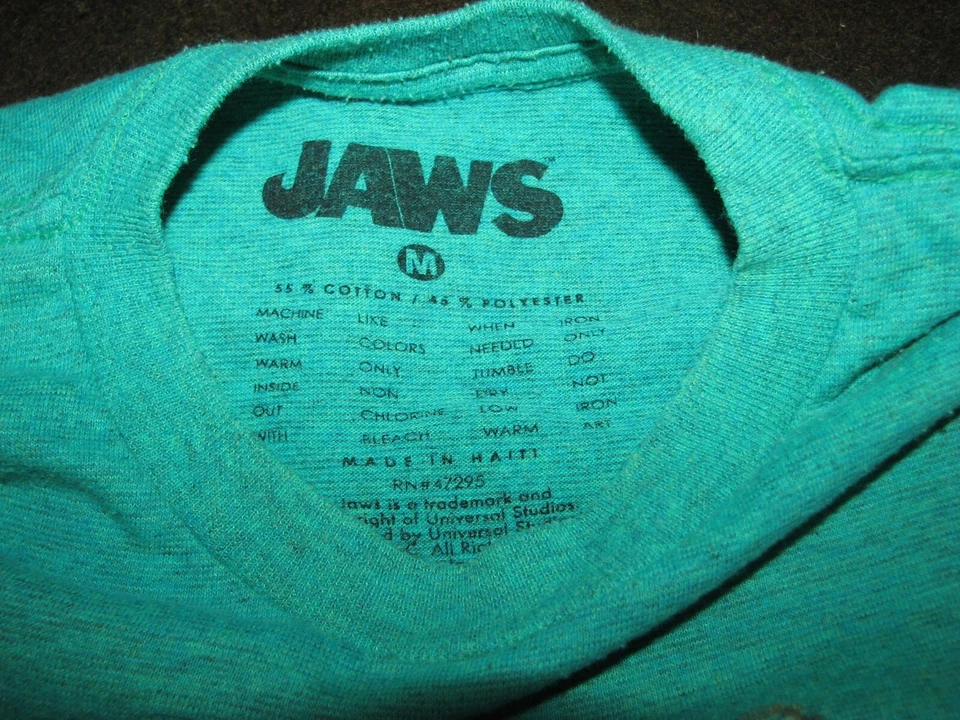 Camiseta para hombre (M) JAWS/Universal Studios (verde espuma de mar brezo) Foto 3 de 3