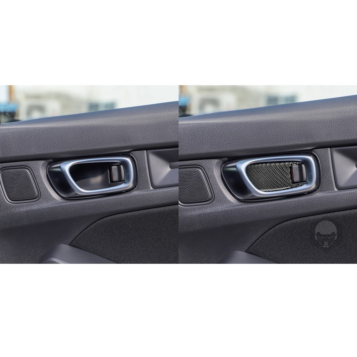 RRX 4-Piece Carbon Fiber Door Handle Bowl Cover Decal For Honda Civic 2022-2023 – Gloss Black